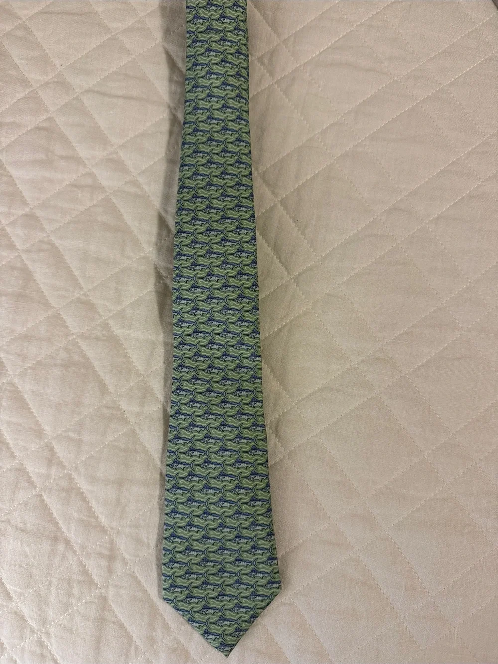 Vineyard vines youth Green Marlin Silk Tie